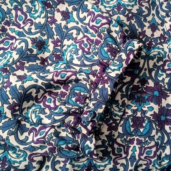 Anne Carson Blue Purple Print Tunic Top - Picture 3 of 6